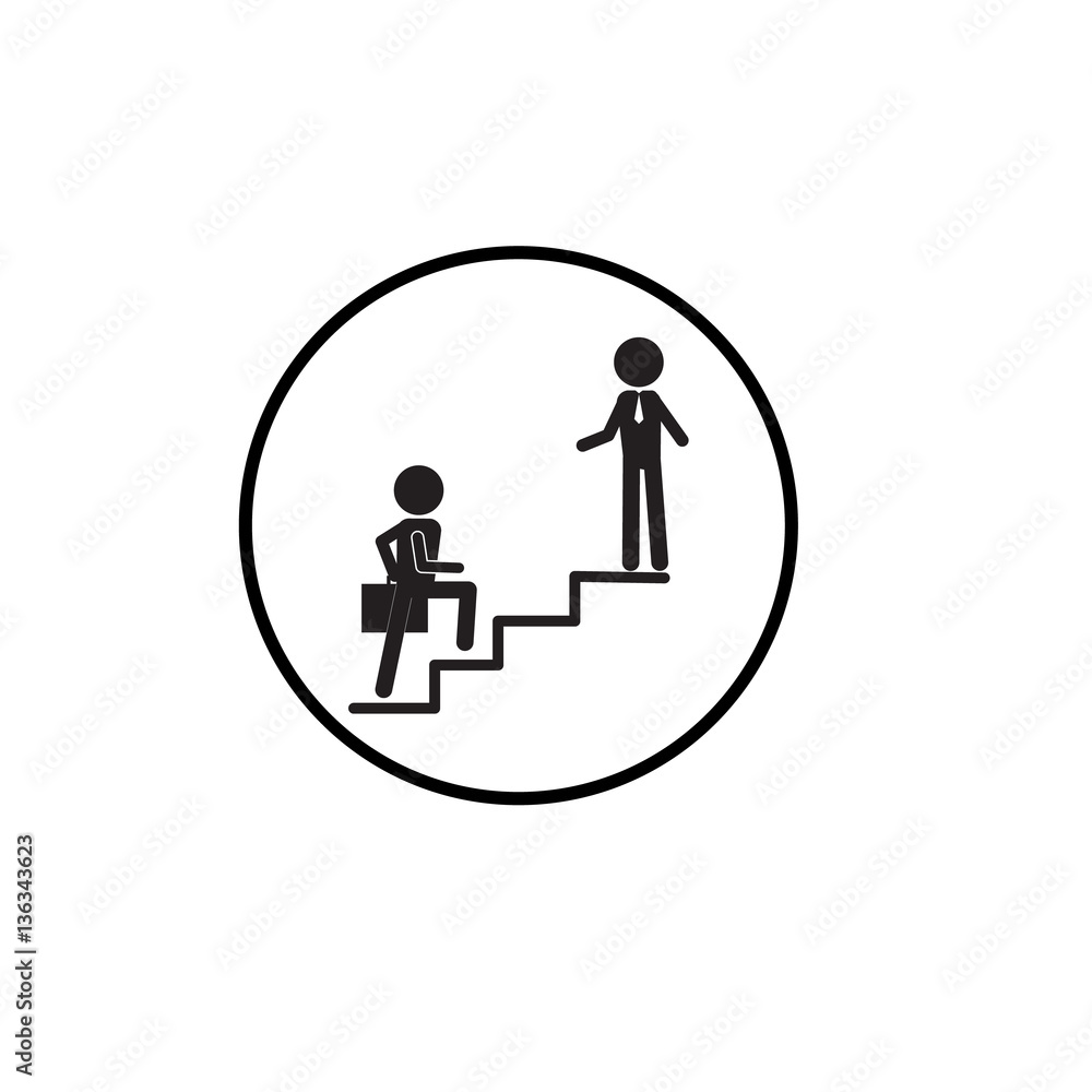 vector human man action to meet manager on stair up vector human man action to meet manager on stair up