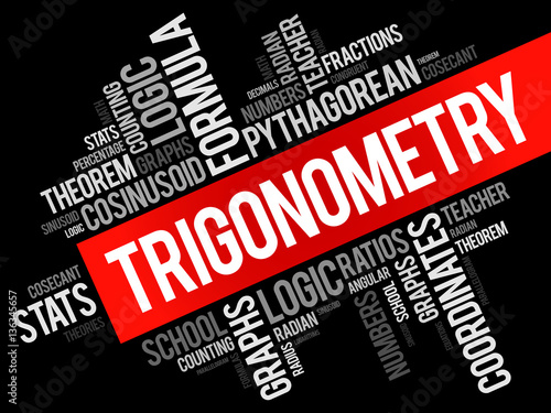 Trigonometry word cloud collage, education concept background