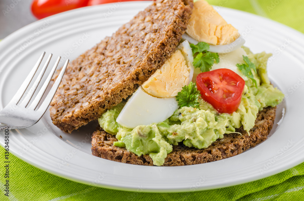 Healthy bread with avocado spread Healthy bread with avocado spread