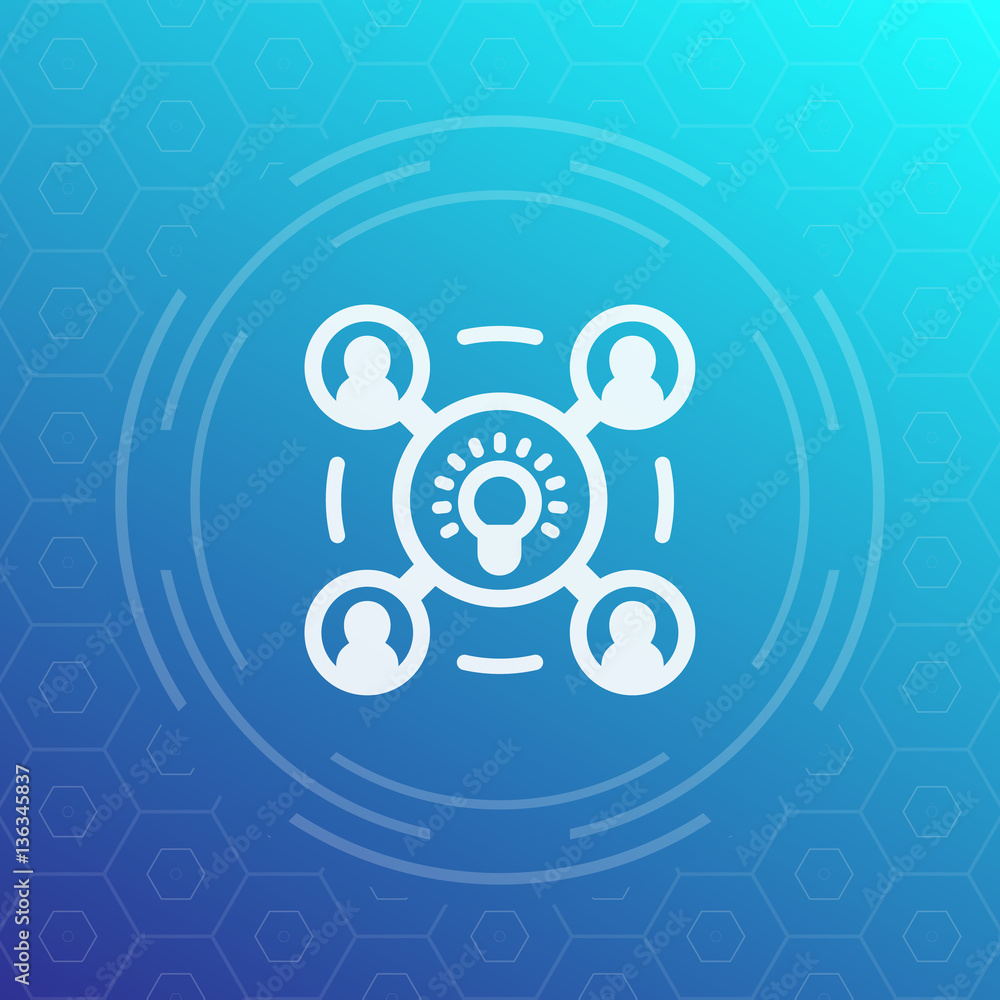 brainstorm icon, pictogram with bulb as idea and people, vector illustration brainstorm icon, pictogram with bulb as idea and people, vector illustration