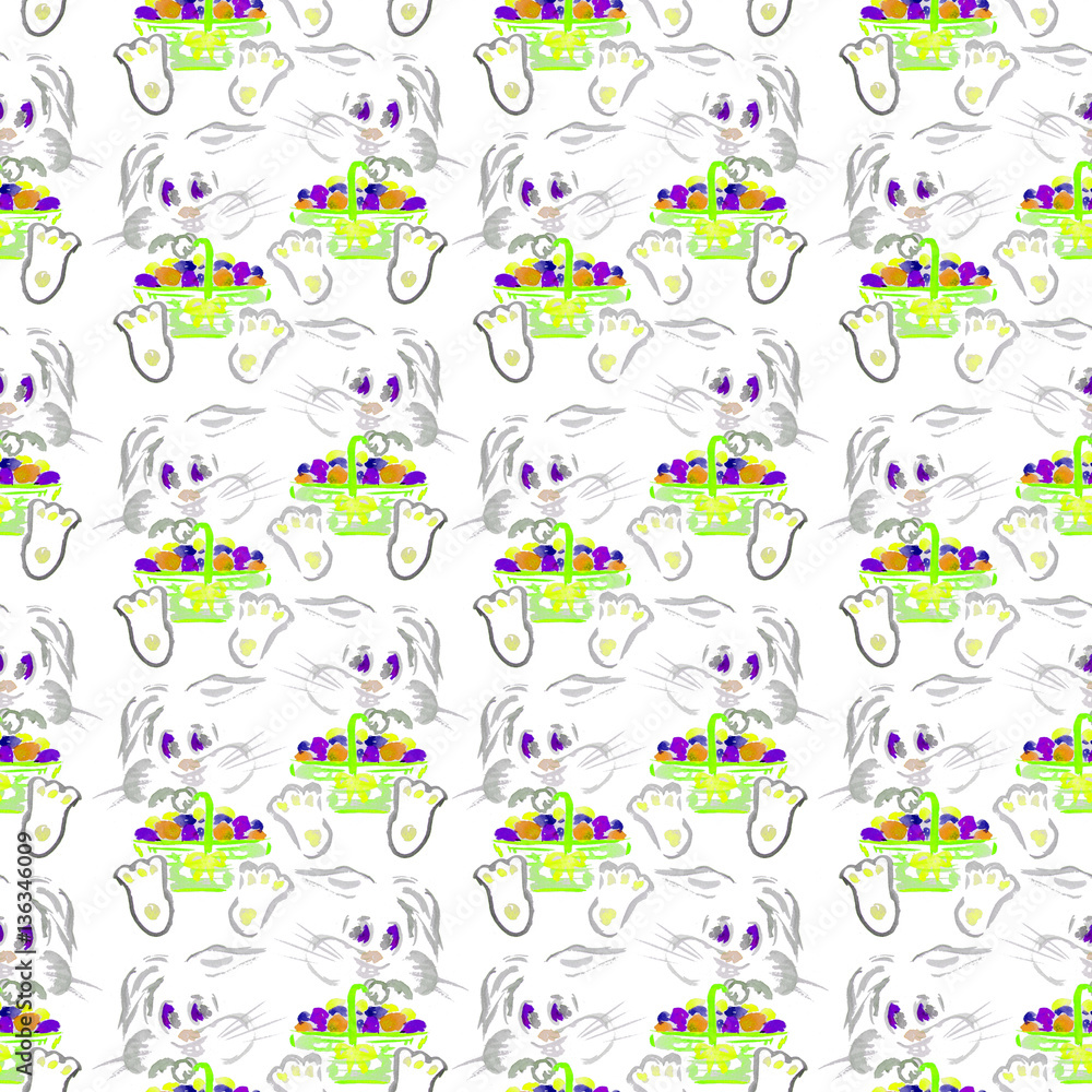 Obraz premium watercolor easter pattern
