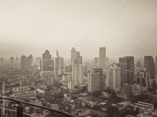 Bangkok central business district in old days, landscape