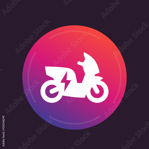 electric scooter, motorbike icon, electric vehicle, ecologic transport, vector illustration
