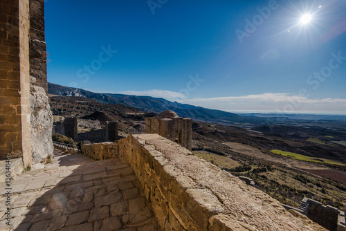 Valokuva view from Ancient medieval Loarre knight's Castle in Spain