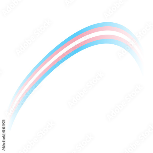 Rainbow in colors of trans gender flag. Vector illustration