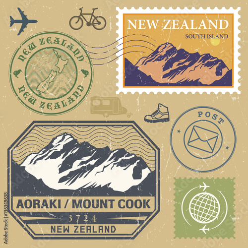 Post stamp set with Aoraki / Mount Cook