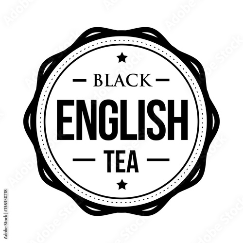 Black English tea vintage stamp