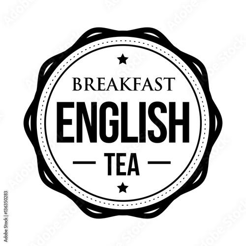 Breakfast English tea vintage stamp