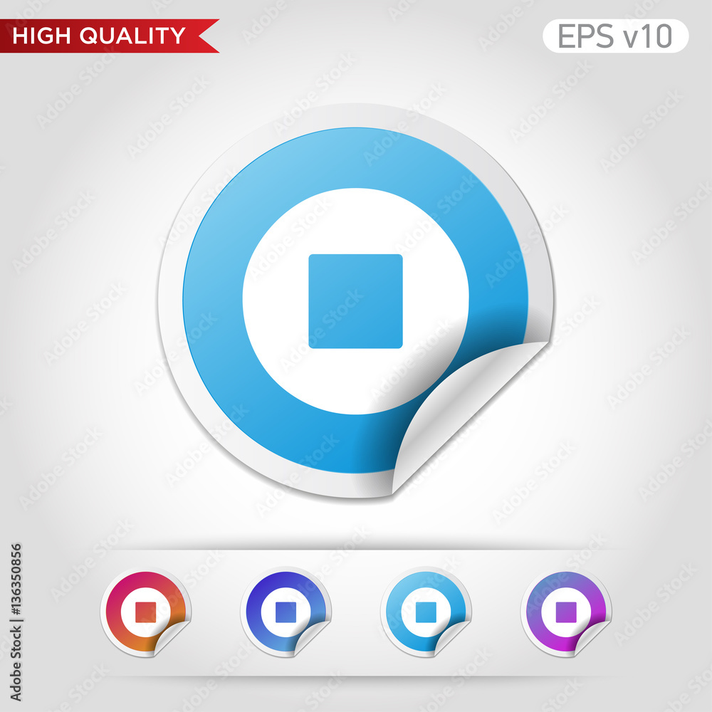 Stop icon. Button with stop icon. Modern UI vector. Stop icon. Button with stop icon. Modern UI vector.