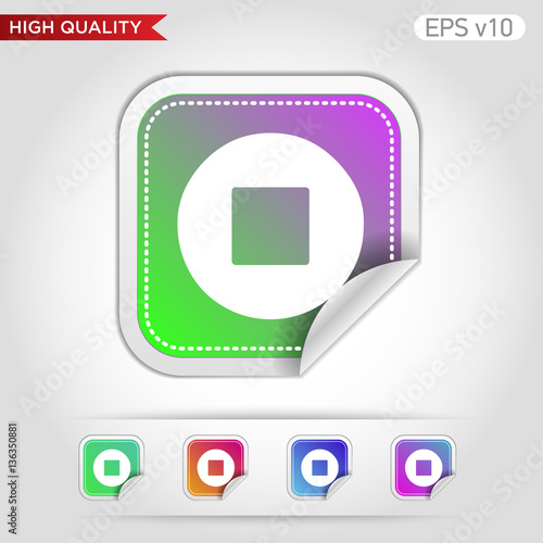 Stop icon. Button with stop icon. Modern UI vector.