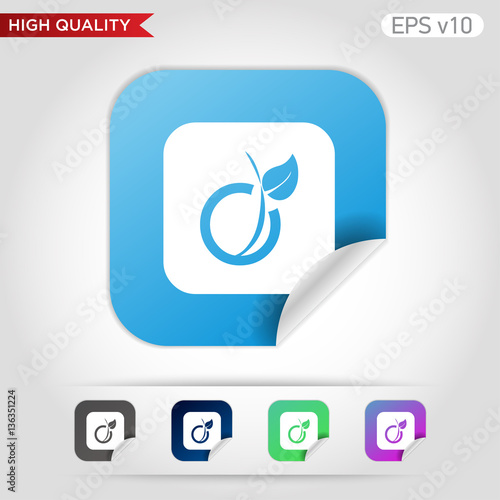 Wallpaper Mural Peach icon. Button with peach icon. Modern UI vector. Torontodigital.ca