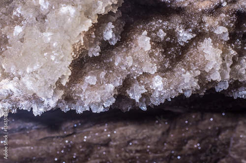 gypsum crystals in the Mlynky cave, Ukraine