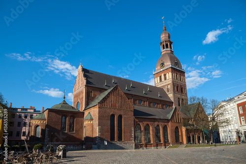 The Dome Cathedral in the center of the old town in Riga in a beautiful summer day