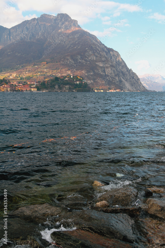 East estuary of Lake Como. Lekko, Italy