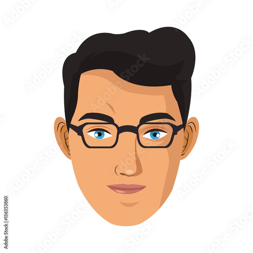 man face cartoon icon over white background. colorful design. vector illustration