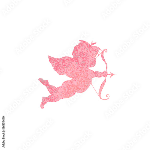 Cupid with arrow  watercolor silhouettes icons
