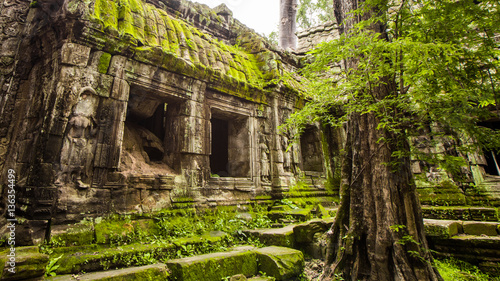 Ta Prohm temple in Angkor Wat Siem Reap Cambodia.