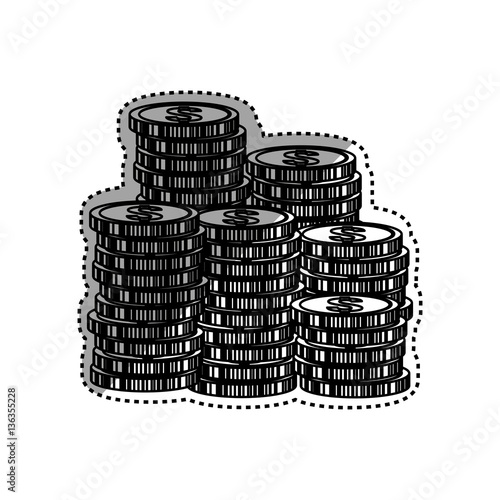 Coins money cash icon vector illustration graphic design