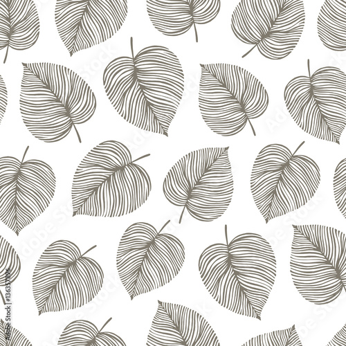 Vector seamless pattern with leaves. 