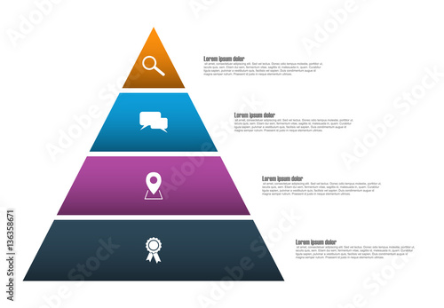 four step pyramid vector infographic template