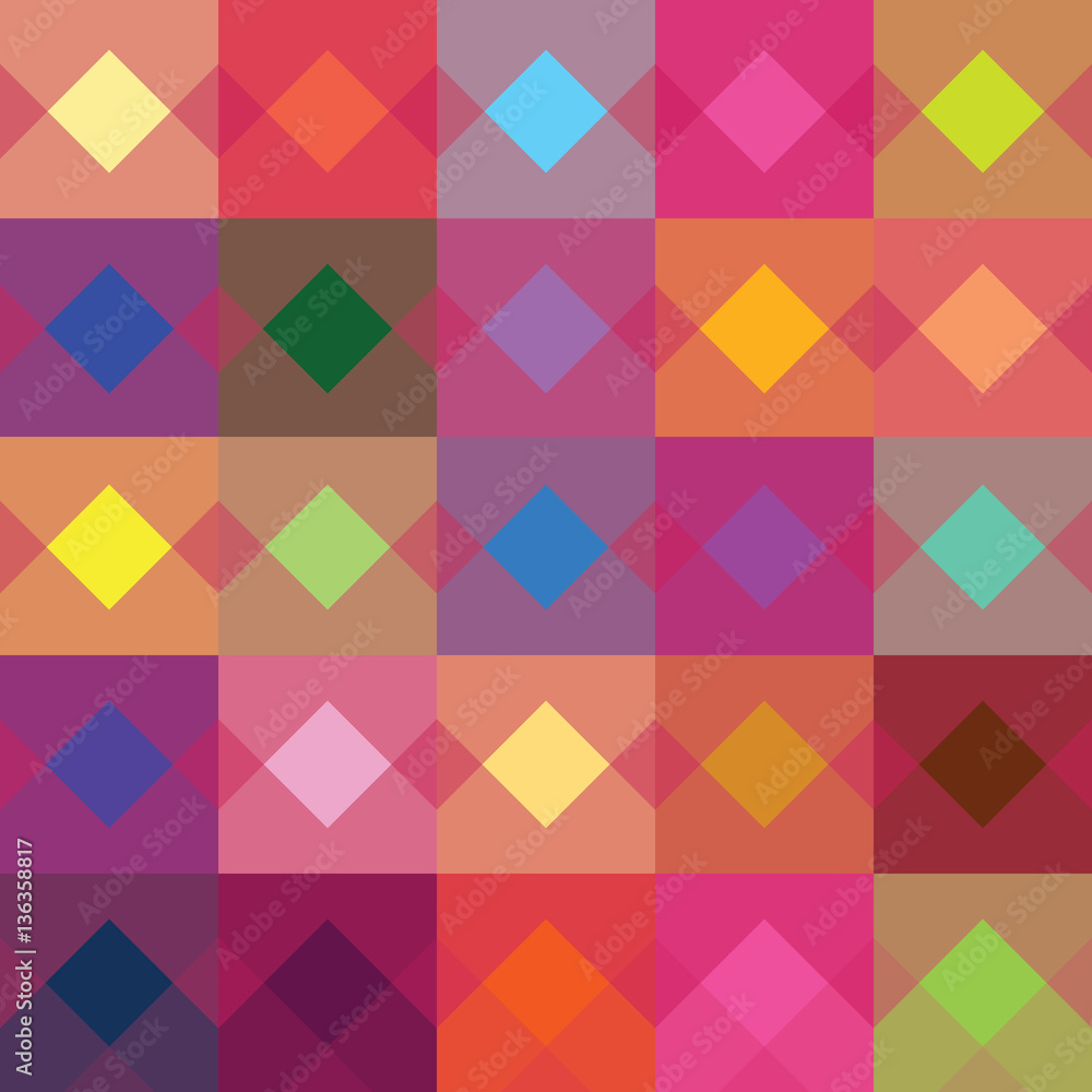 Seamless pattern. Scottish cell. Colorful background with rhombuses and quadrants Seamless pattern. Scottish cell. Colorful background with rhombuses and quadrants