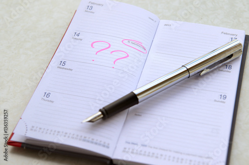 Wallpaper Mural  notepad with fountain pen. Man plans 14 February Torontodigital.ca