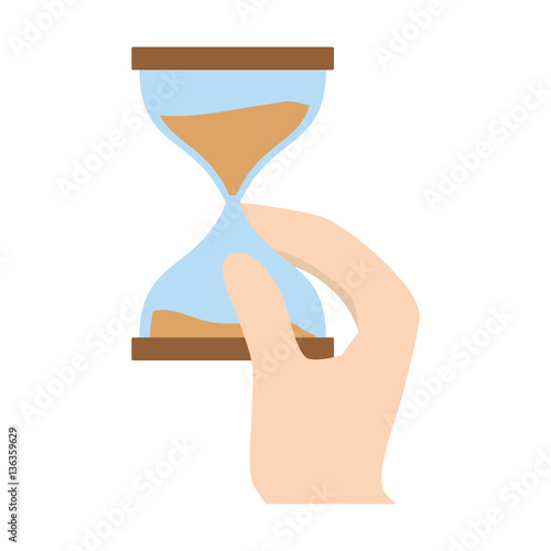 hourglass in the hand icon image design, vector illustration