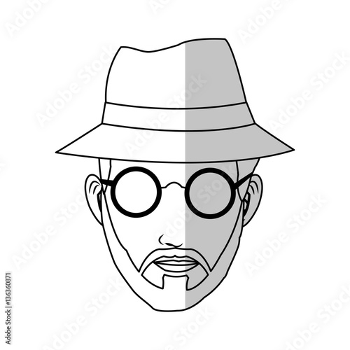 man with hipster style over white background. vector illustration