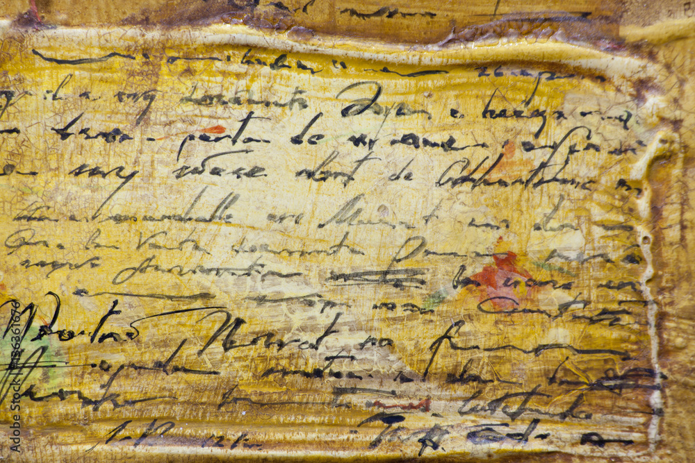 Obraz premium Untranslatable, incomprehensible letters in retro style