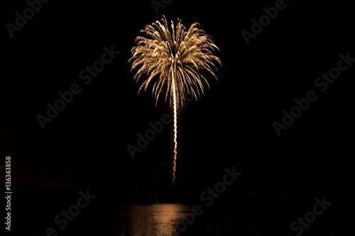 Blooming firework of firework festival in Rouyn-Noranda