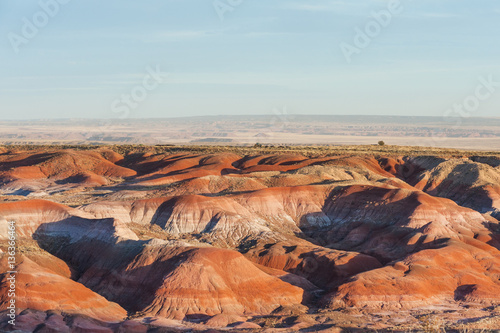 Colorful sandstone of Painted Desert in Petrified Forest National Park, Arizona 