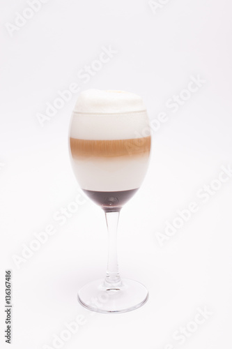 latte in a glass