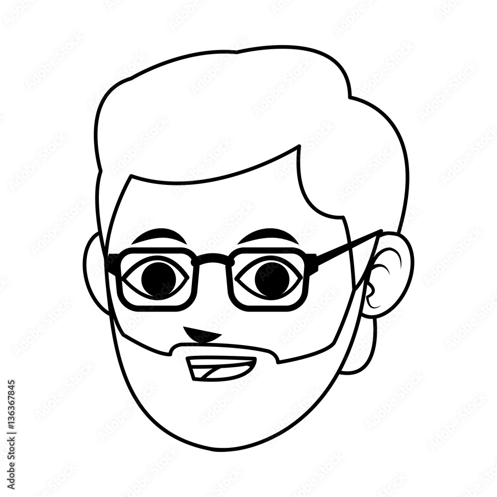 Man carton icon over white background. vector illustration