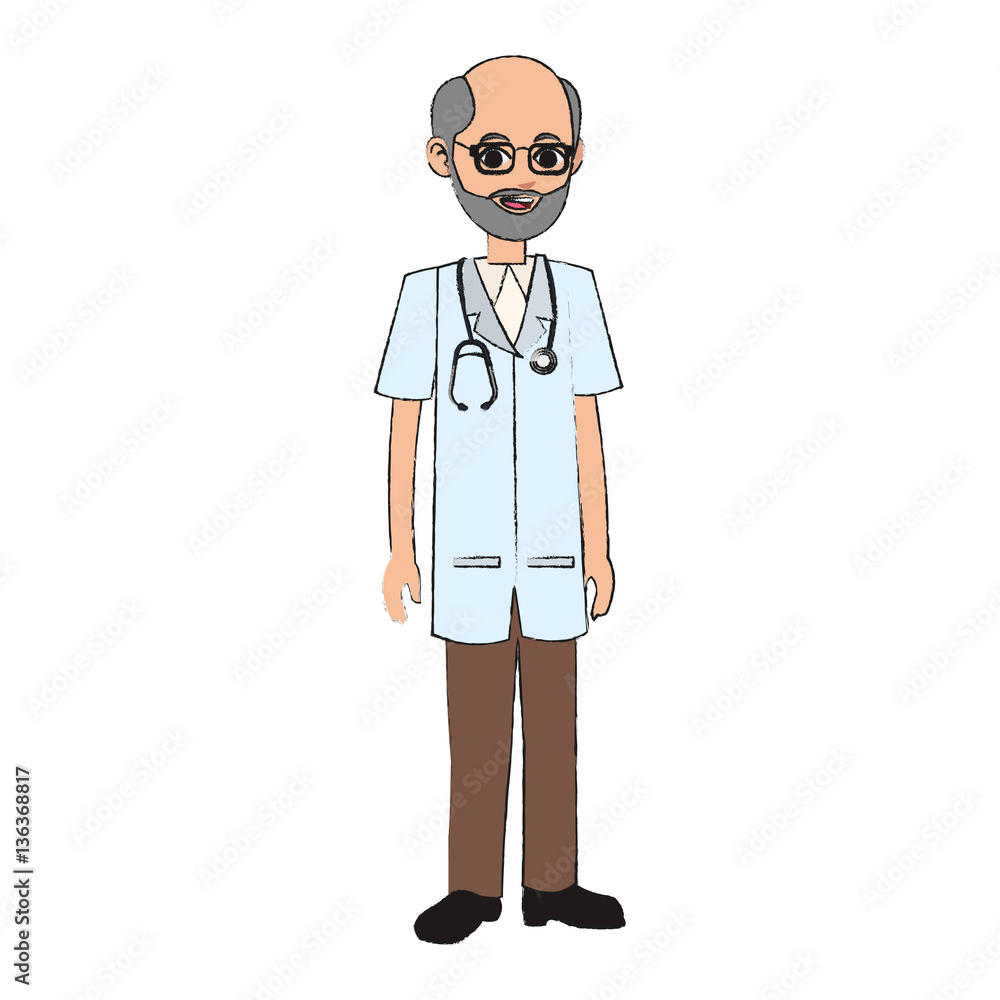 man medical doctor cartoon icon over white background. colorful design. vector illustration man medical doctor cartoon icon over white background. colorful design. vector illustration
