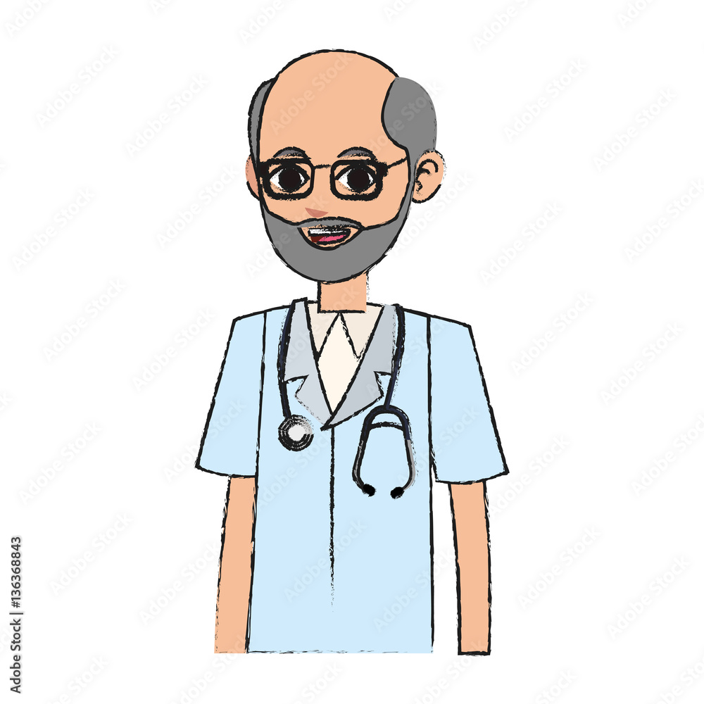 man medical doctor cartoon icon over white background. colorful design. vector illustration man medical doctor cartoon icon over white background. colorful design. vector illustration