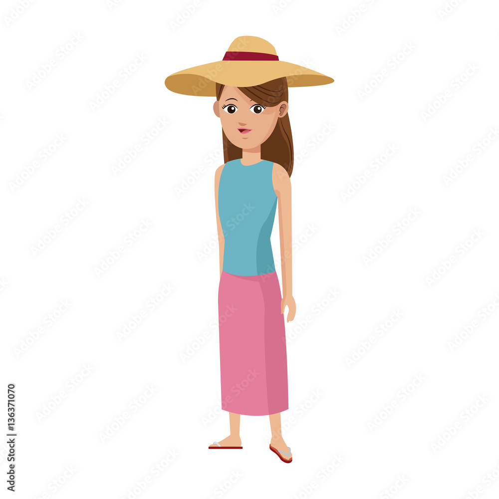 young girl wearing casual clothes over white background. colorful design. vector illustration young girl wearing casual clothes over white background. colorful design. vector illustration