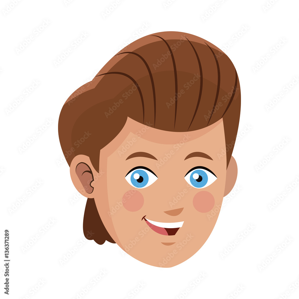 young guy face cartoon icon over white background. colorful design. vector illustration young guy face cartoon icon over white background. colorful design. vector illustration