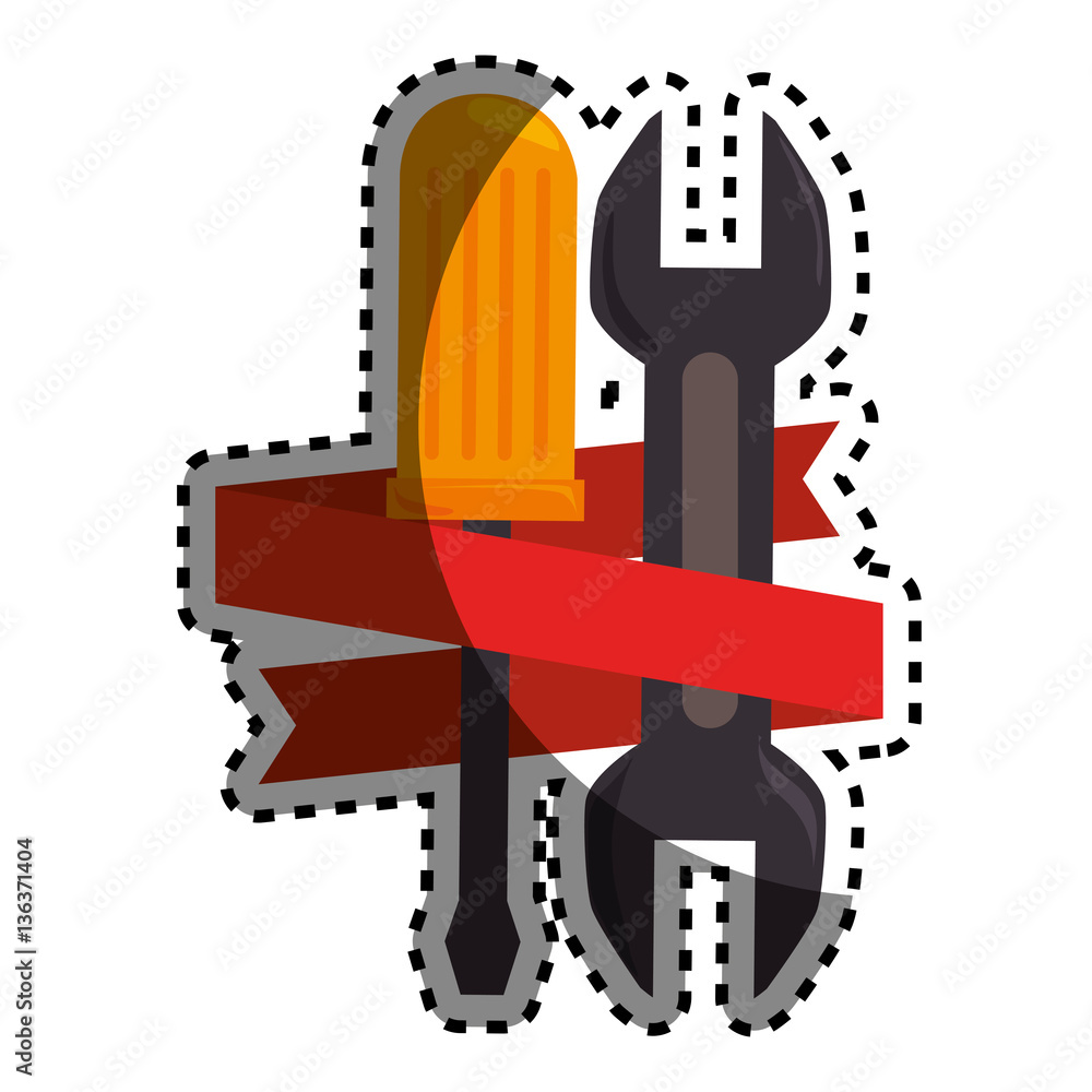 wrench and screwdriver icon vector illustration design