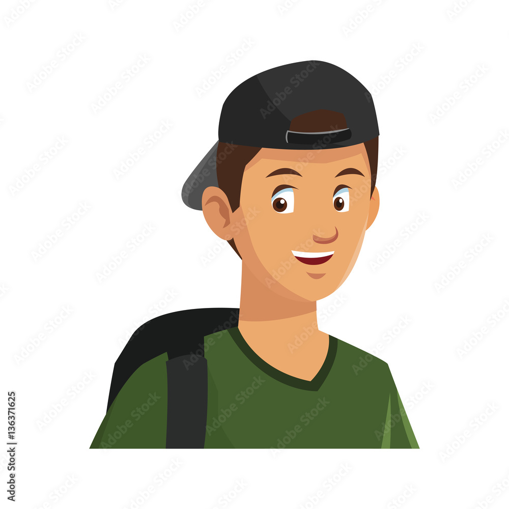 young guy cartoon icon over white background. colorful design. vector illustration young guy cartoon icon over white background. colorful design. vector illustration