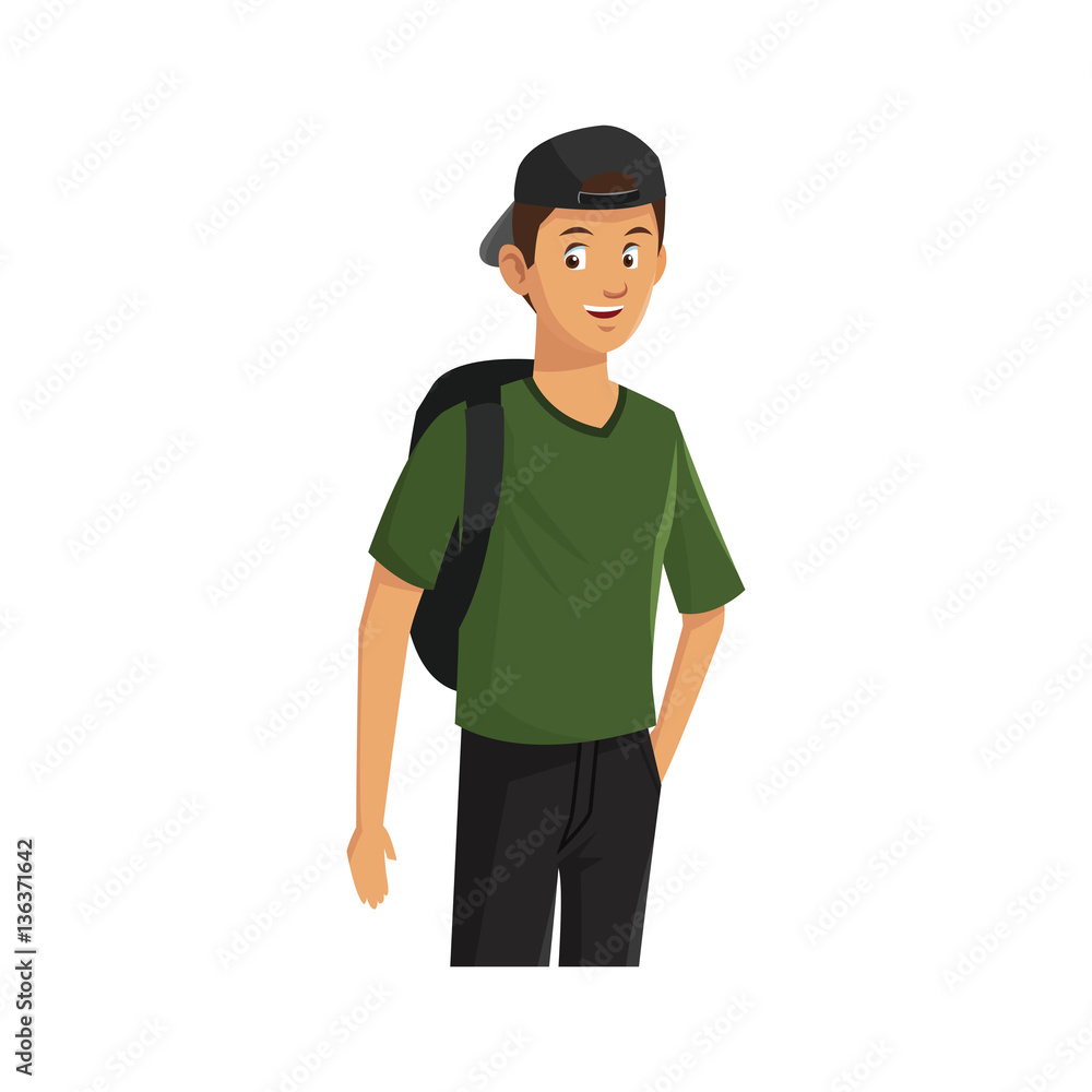 young guy wearing casual clothes over white background. colorful design. vector illustration young guy wearing casual clothes over white background. colorful design. vector illustration