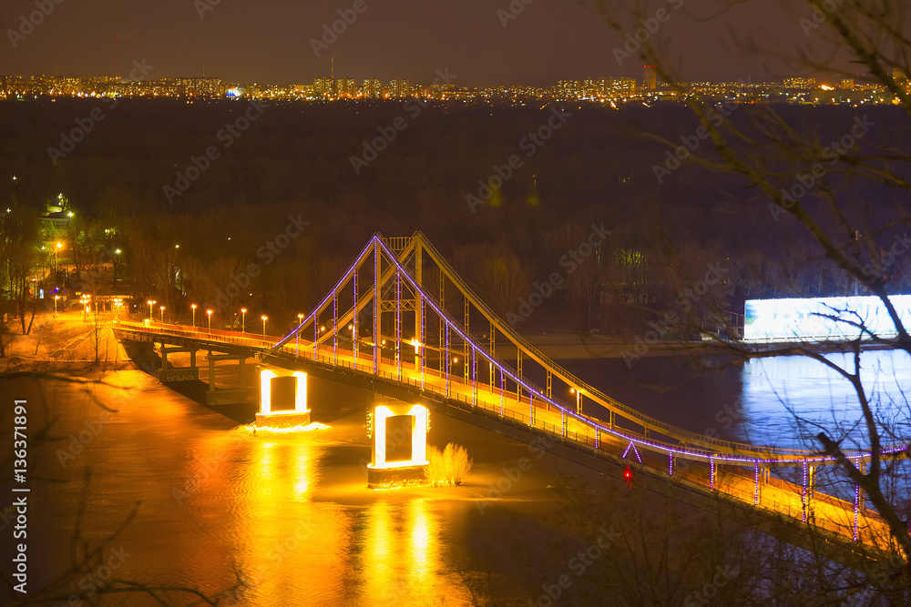 Night panorama at Kiev city, Ukraine Night panorama at Kiev city, Ukraine