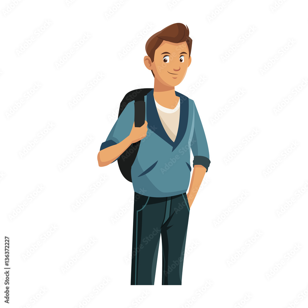 young guy wearing casual clothes over white background. colorful design. vector illustration young guy wearing casual clothes over white background. colorful design. vector illustration