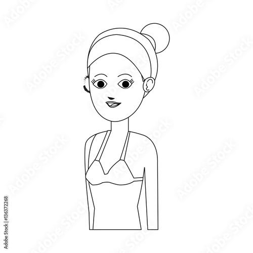 young girl cartoon icon over white background. vector illustration