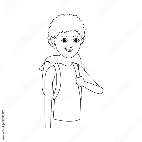 young guy cartoon icon over white background. vector illustration