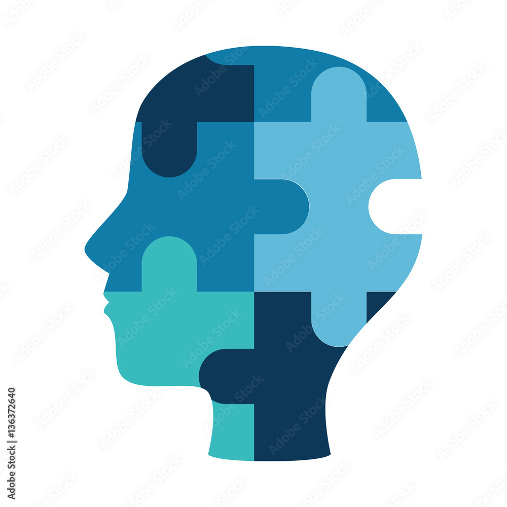 profile human with puzzle game pieces isolated icon vector illustration design profile human with puzzle game pieces isolated icon vector illustration design