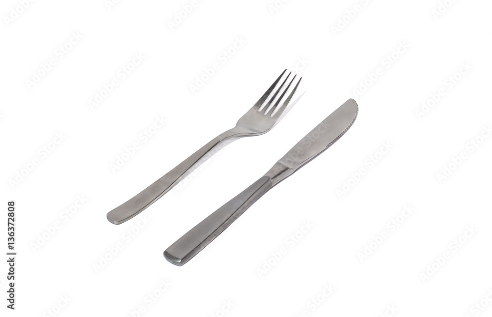Knife and fork isolated on white background Knife and fork isolated on white background