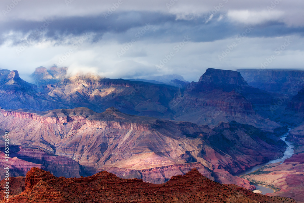 Storm brewing over Grand Canyon North Rim in Arizona, USA
