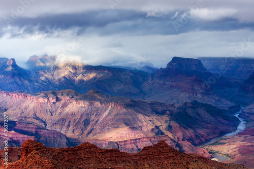 Storm brewing over Grand Canyon North Rim in Arizona, USA 