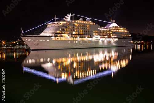 Big luxury cruise ship st night