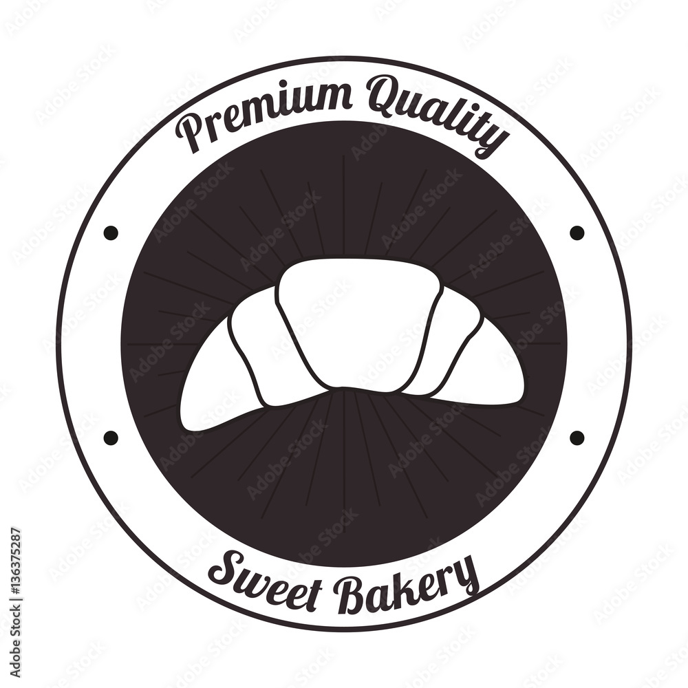 Obraz premium sweet bakery premium quality croissant vintage background vector illustration eps 10